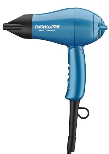 BaBylissPRO Nano Titanium Travel Hair Dryer, 1000 Watt Professional Blow Dryer with Concentrator Nozzle…