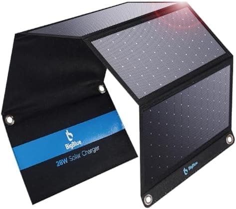 BigBlue 28W Solar Panel Charger with Dual USB-C and USB-A, Portable Solar Phone Charger for Camping, Hiking…