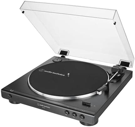 Audio-Technica AT-LP60X-BK Fully Automatic Belt-Drive Stereo Turntable, Black, Hi-Fi, 2 Speed, Dust Cover…