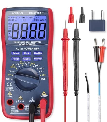 AstroAI Digital Multimeter and Analyzer TRMS 6000 Counts Volt Meter Ohmmeter Auto-Ranging Tester; Accurately Measures Voltage…