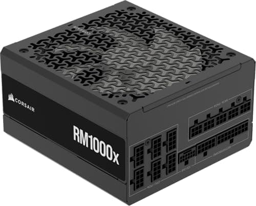 CORSAIR RM1000x ATX 3.1 PCIe 5.1 Ready Fully Modular 1000W Power Supply – Low-Noise, Cybenetics Gold…