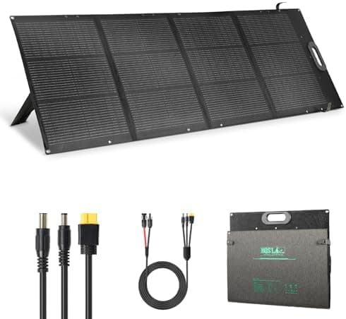 HQST 200W Ultra-Light Portable Solar Panel for Power Station & Solar Generator, 25% High Efficiency N-Type…