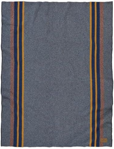 Pendleton Yakima Throw 54" x 66" - Wool Cotton, Soft and Durable Wool Throw for Home and Travel - Lake