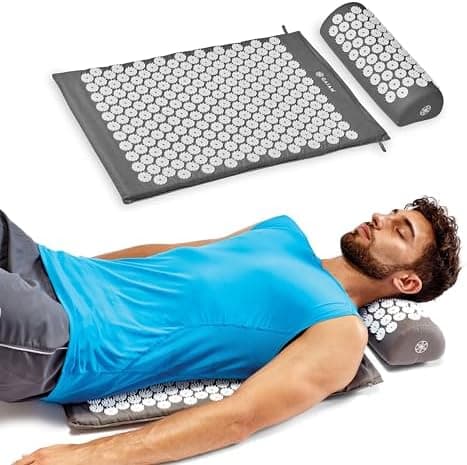 Gaiam Acupressure Mat and Pillow Set, Acupuncture Style Massage Mat & Pillow, Relief for Sciatic Nerve…