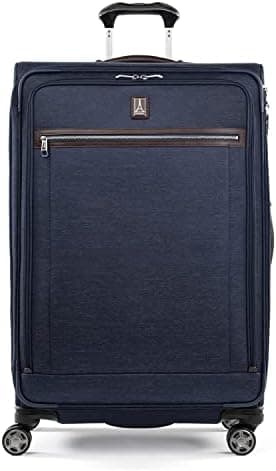 Travelpro Platinum Elite Softside Expandable Checked Luggage, 8 Wheel Spinner Large Suitcase, TSA Lock, Men…