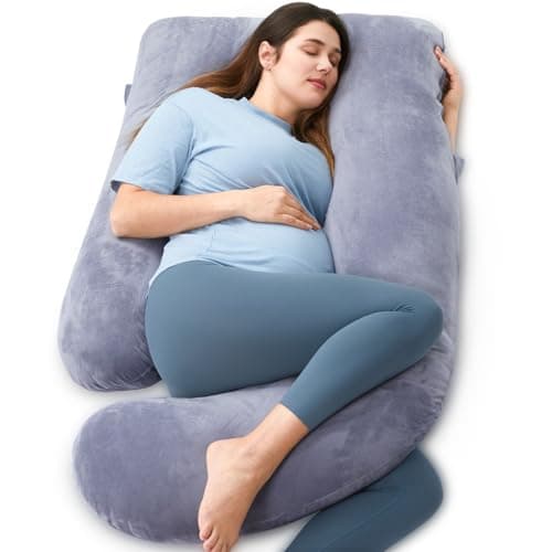 Momcozy Pregnancy Pillows for Sleeping, U Shaped Full Body Maternity Pillow with Removable Cover - Support…