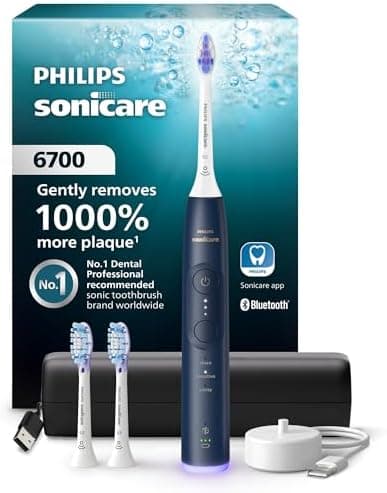 Philips Sonicare 6700 Series Electric Toothbrush, Pressure Sensor, 9 Brushing Settings, SmarTimer…