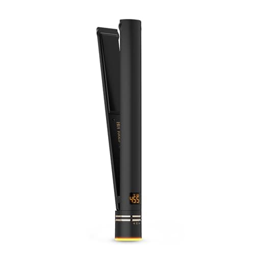 HOT TOOLS Black Gold Ionic 1 1/4 Inch Flat Iron, Use as Straightener for Sleek Straight Hair or Use Rounded…