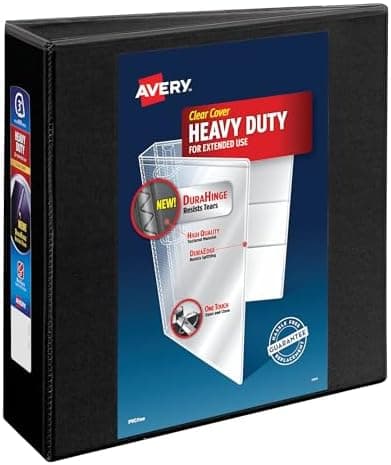 Avery Heavy-Duty View 3 Ring Binder, 3 Inch One Touch EZD Rings, 670-Sheet Capacity, 3.5 Inch Wide Spine, 1…