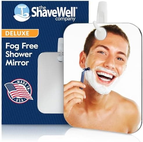 Shave Well Deluxe Anti-Fog Shaving Mirror | Fogless Hanging Bathroom Shower Mirror with Handheld Option for…