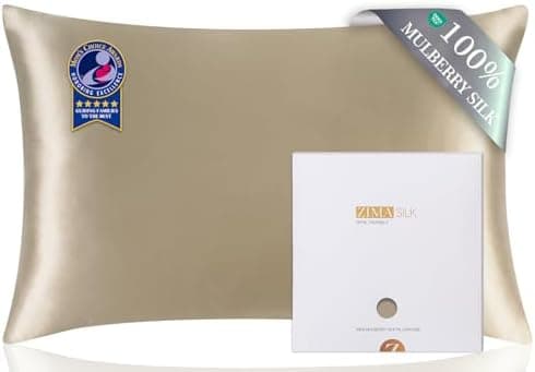 ZIMASILK 100% Pure Mulberry Silk Pillow Cases for Hair and Skin, Soft, Hypoallergenic & Smooth, Both Sides…