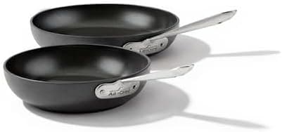 All-Clad HA1 Hard Anodized Non Stick Fry Pan Set 2 Piece, 8, 10 Inch, Induction, Oven Broiler Safe 500F, Pots…