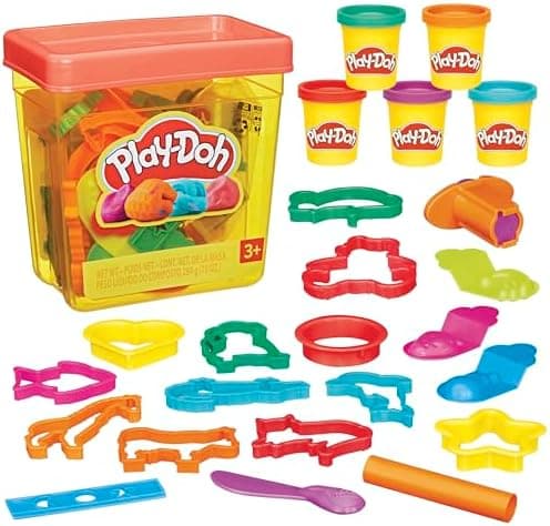 Play-Doh Fun Tub Set, 19 Accessories & Reusable Storage Container, Preschool Toys, Kids Arts & Crafts, Back…