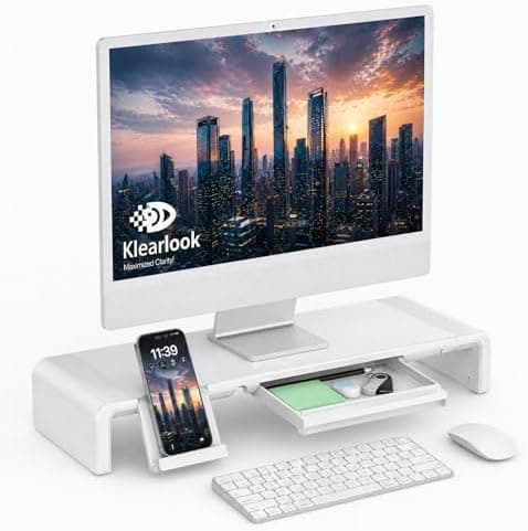 Monitor Stand Riser, Klearlook Foldable, Height Adjustable Computer Stand, Desk Shelf Riser with Storage…