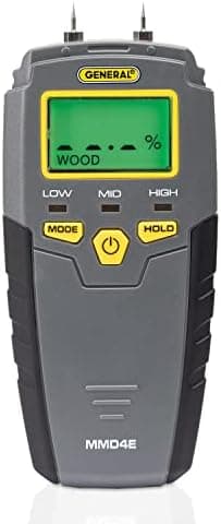 General Tools MMD4E Digital Moisture Meter, Water Leak Detector, Moisture Tester, Pin Type, Backlit LCD Display With Audible and…