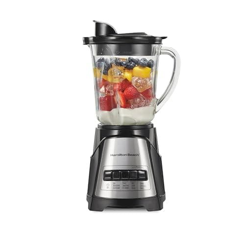 Hamilton Beach Power Elite Wave Action Blender For Smoothies, 40 Oz Glass Jar, 12 Functions Including Puree…
