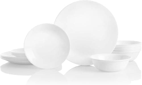 Corelle Vitrelle 18-Piece Service for 6 Dinnerware Set Triple Layer Glass and Chip Resistant, Lightweight…
