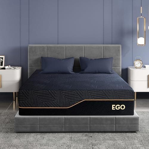 EGOHOME 14 Inch King Size Memory Foam Mattress for Back Pain, Cooling Copper Gel Bed in a Box, Foam Made in USA, CertiPUR-US…
