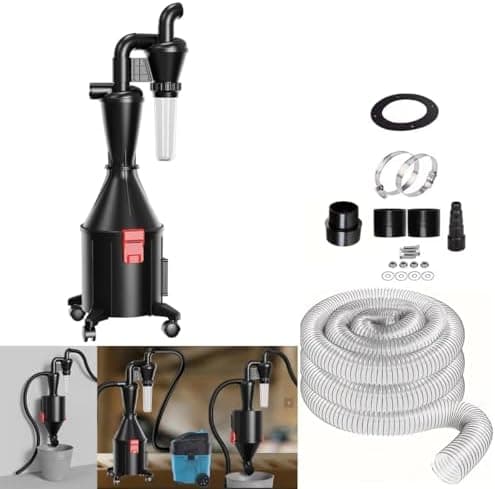 2 in 1 Dust Cyclone Collector Separation Vacuum Cleaner Wall Mounted Wheeled Modes Dust Collector Woodworking…
