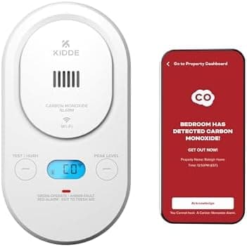 Kidde Smart Carbon Monoxide Detector, Plug-in with AA Battery Backup, Real-Time Notifications, 2.4 GHz Wi-Fi…