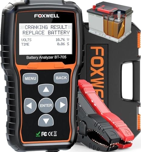 FOXWELL BT705 Car Battery Tester 24V 12V, Professional Alternator Tester, Automotive 100-2000CCA Load Tester…