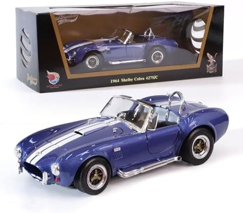 1964 Shelby Cobra 427S/C 1:18 Scale Diecast Model Premium Alloy Sports Collection Cars with Display Case…