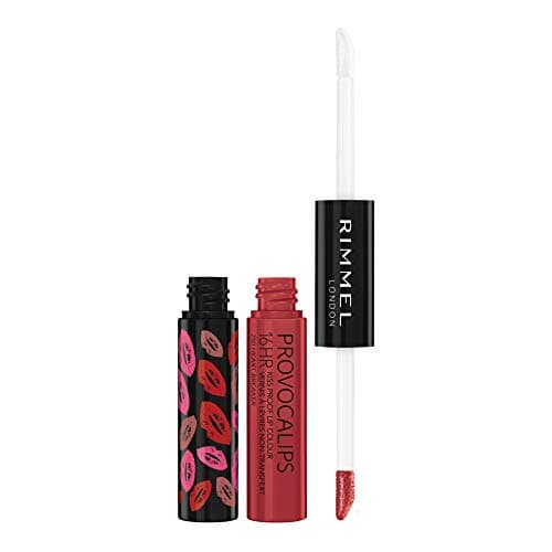 Rimmel London Provocalips 16hr Kiss-Proof Lip Color - Two-Step Liquid Lipstick to Lock in Color and Shine…