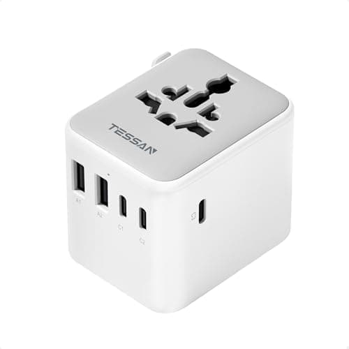 TESSAN Universal Travel Adapter 28W, International Power Adapter with 3 USB C 2 USB A Charging Ports…