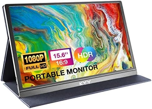 KYY Portable Monitor 15.6inch 1080P FHD USB-C, HDMI Computer Display HDR IPS Gaming Monitor w/Premium Smart…