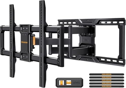 Perlegear UL-Listed Full Motion TV Wall Mount for 42–90 Inch TVs up to 150 lbs, Pre-Assembled TV Mount with…