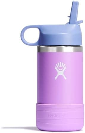 Hydro Flask Kids Water Bottle for School - Stainless Steel and Insulated with Straw Cap - 12 Oz in Anemone…