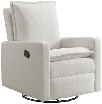 Oxford Baby Uptown Upholstered Glider Recliner Rocking Chair 360° Swivel for Nursery and Living Room - Boucle…