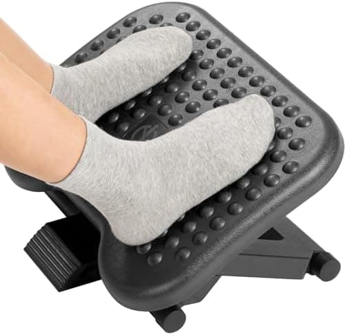HUANUO Adjustable Desk Footrest, Foot Rest for Under Desk at Work with Massage, Adjustable Foot Stool with 3…