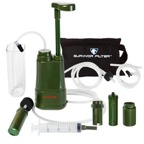 Survivor Filter PRO Extender Series – Portable Water Filter Pump with Extra Replacement Filters – Tested in…