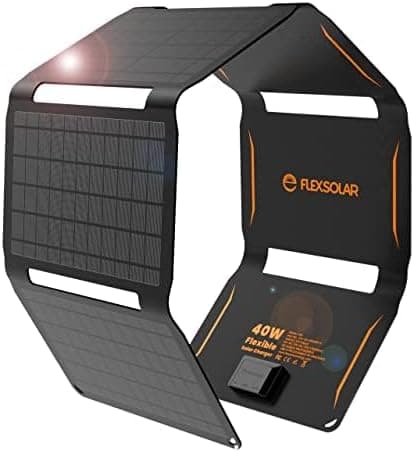 FlexSolar 40W Foldable Solar Panel Charger with USB-C and USB-A Outputs for Phones, Power Banks, Tablets…