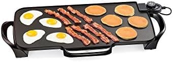 Presto 07061 22-Inch Electric Griddle with Removable Handles, Extra-Large Nonstick Ceramic Surface, Black