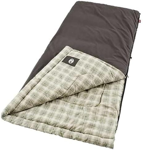 Coleman Heritage Big & Tall 10°F Flannel Sleeping Bag, XL Sleeping Bag Fits Adults up to 6ft 7in Tall…