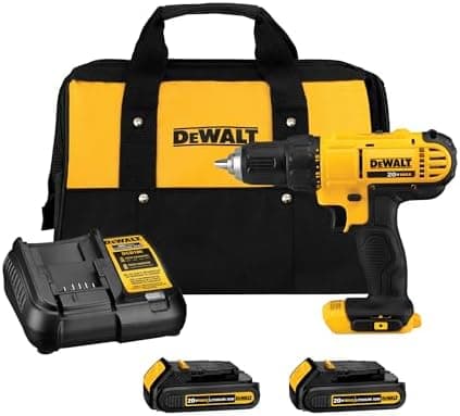 DEWALT 20V Max Cordless Drill Driver Set, 2 Speed, High Performance Motor, Includes 2 XR 1.3Ah Li-Ion Batteries, Charger and…
