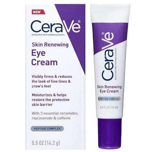 CeraVe Skin Renewing Eye Cream For Wrinkles, Under Eye Cream With Peptides + Caffeine + Niacinamide, For…