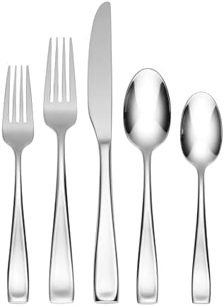 Oneida Silverware Set For 12, Moda 65-Piece Fine Flatware Set with Serving Utensils, Service For 12, 18/10…