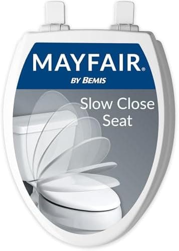 Mayfair Cassel Slow Close Toilet Seat, Easy Clean Non Slip Premium Wood Seat, Easy Install, Made in USA…