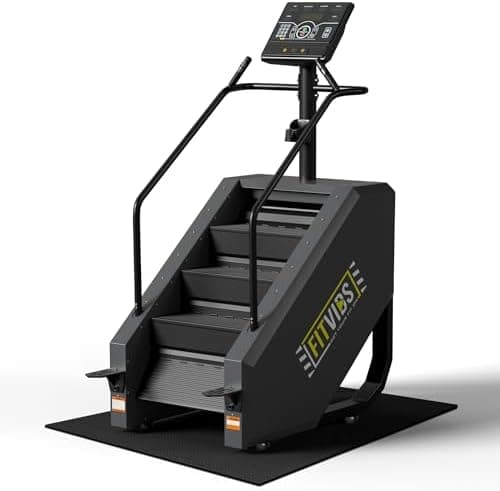 Fitvids Stair Stepper Machine, Commercial Grade Stair Climber with 15 Resistance Levels, Continuous Stair…