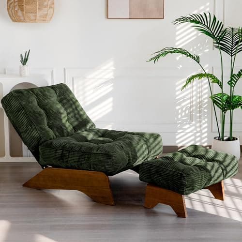 MAXYOYO Accent Chair with Ottoman Adjustable Backrest, Tufted Living Room Chair Upholstered Lounge Chair with…