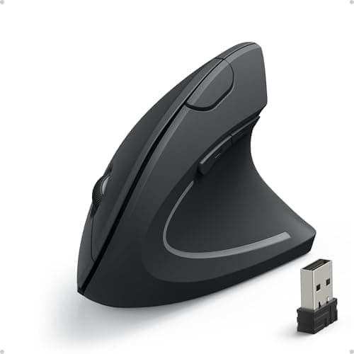 Anker 2.4G Wireless Vertical Ergonomic Optical Mouse for Work, Multi-Device Connectivity, 800/1200 /1600 DPI…