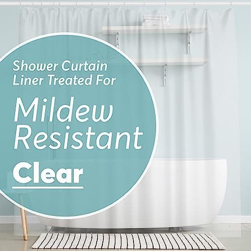 BigFoot Clear Shower Curtain Liner - 72x72 Odorless Plastic with Magnets, Washable Long Bathroom Curtain…