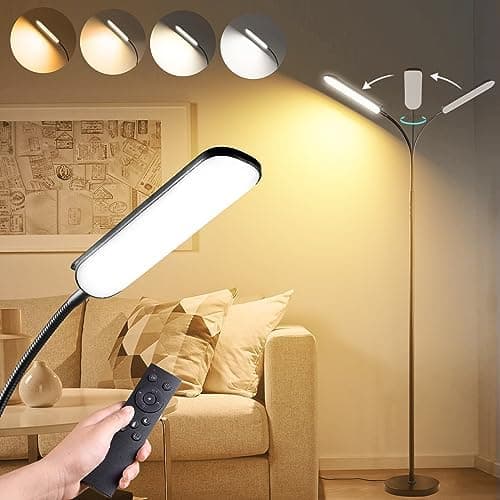 marctronic Floor Lamp, 18W 1800LM Super Bright LED Floor Lamp with Remote & Works with Smart Plug, Dimmable Timing Eye Caring…