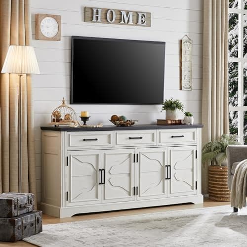 JXQTLINGMU TV Stand for TVs Up to 75", 66" Wide Entertainment Center with 4 Door & 3 Drawers, Media Console…