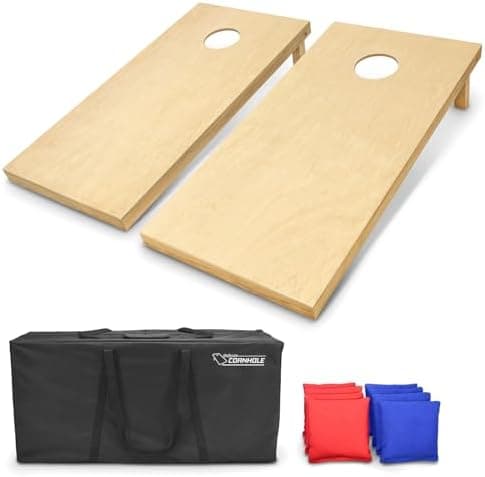 GoSports Solid Wood Premium Cornhole Sets - Choose 4 x 2 ft or 3 x 2 ft - Game Boards Include Set of 8…