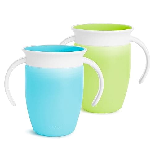 Munchkin Miracle 360 Sippy Cup for 6 Month Old, Spill Proof Baby and Toddler Cups with Transition Handles, 7…