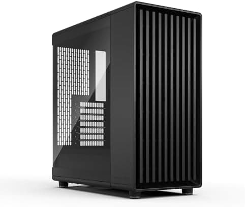 Fractal Design North Momentum Black - Glass Side Panel - Genuine Blackened Oak Wood Front - High Airflow PC…
